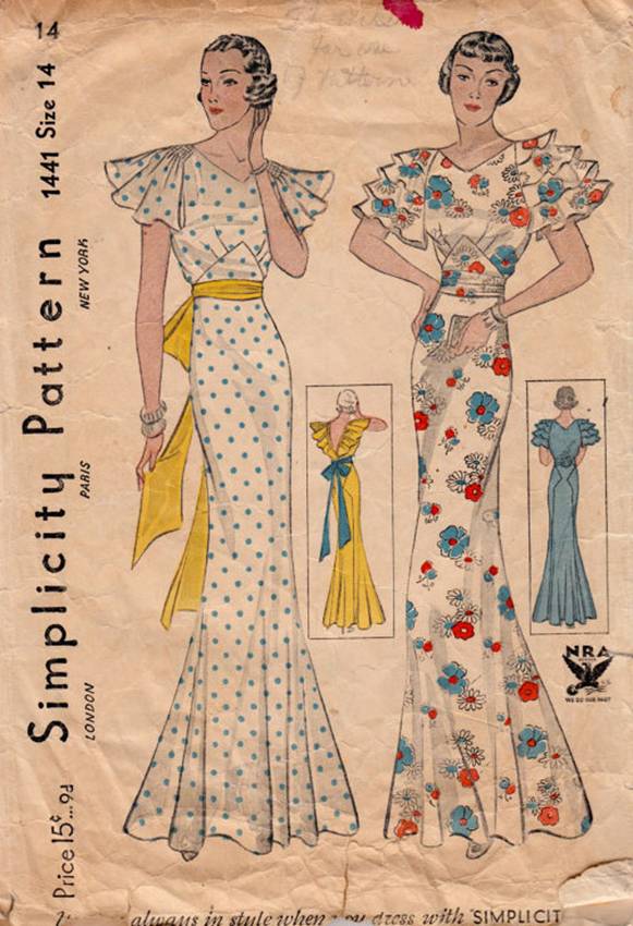 Vintage Sewing Patterns: 1930s Dresses