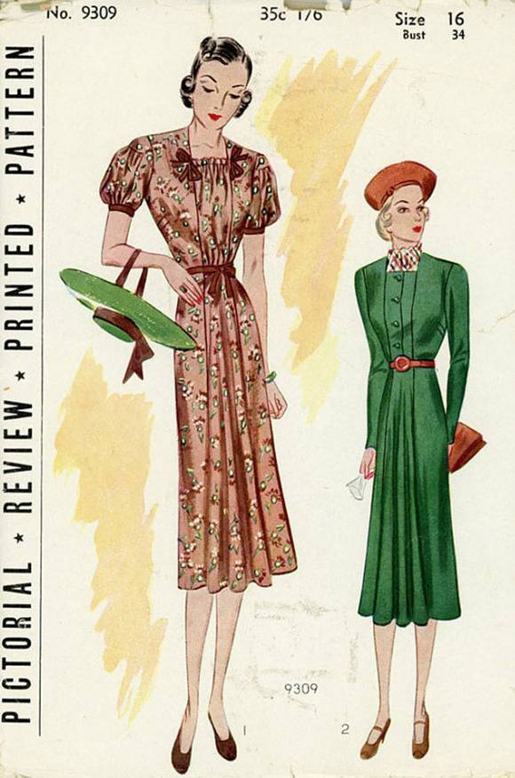 Vintage Sewing Patterns: 1930s Dresses